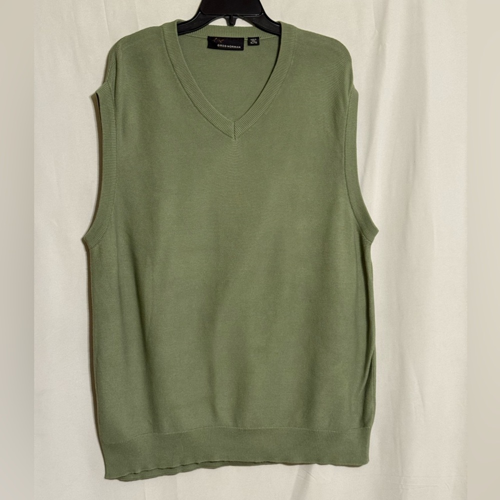 Greg Norman Collection V-Neck Green Sweater Vest Size XL